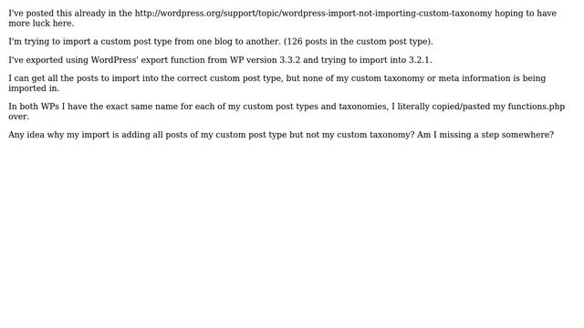 Wordpress: WordPress import not importing custom taxonomy смотреть онлайн