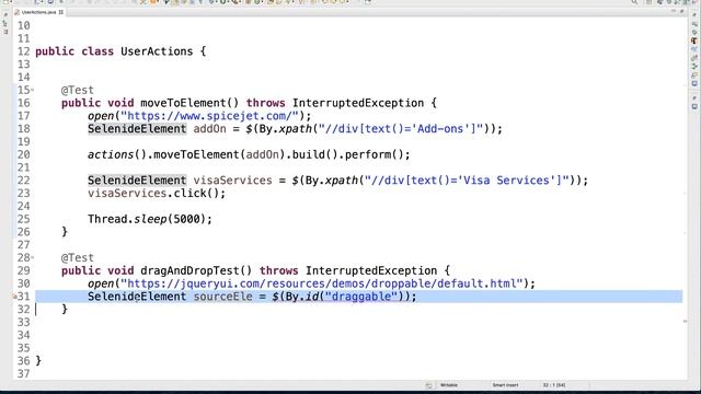 #11 - User Actions (MoveToElement | Drag N Drop | RightClick) in Selenide смотреть онлайн