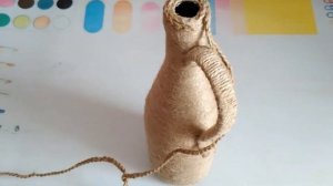 ИДЕЯ из джута и бутылки / Ваза из шпагата / Декор бутылок джутом своими руками / DIY Jute Craft
