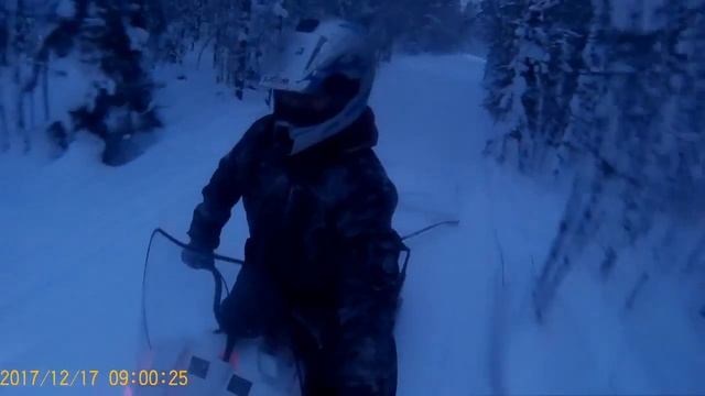 Утренняя укладка лыжной трассы. 17.12.17. Нижний Одес. смотреть онлайн