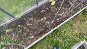 Грядки из ЦСП в теплице, состояние после сезона эксплуатации