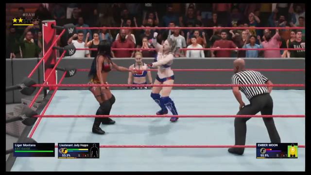 Lieutenant Judy Hopps With Liger Montana Vs Ember Moon - Rivalry Match RAW