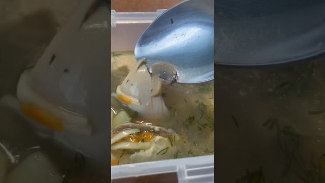 Домашний куриный супчик с грибами.