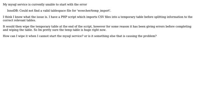 DevOps & SysAdmins: Mysql cannot start - Could not find valid tablespace file for смотреть онлайн