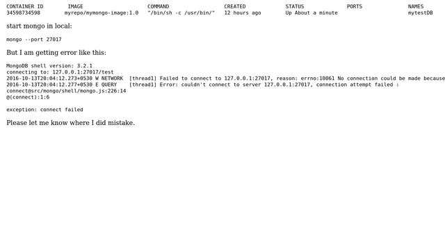 Docker-Mongodb - How to connect to the mongo image in Windows 10 local смотреть онлайн