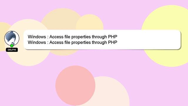 Windows : Access file properties through PHP смотреть онлайн
