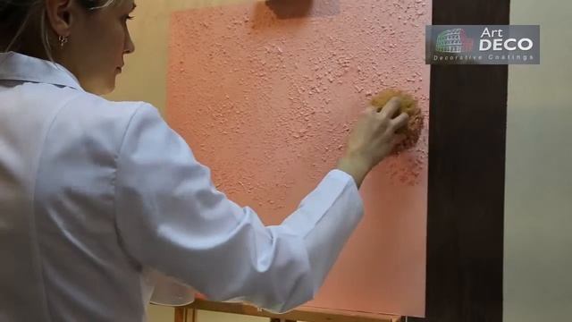 Нанесение декоративной штукатурки "Correggio" морская губка - Art DECO decorative coatings смотреть онлайн