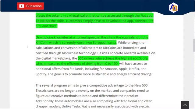 Fiat 500 Blockchain Rewards With KiriCoin - Rewards For Clean Driving