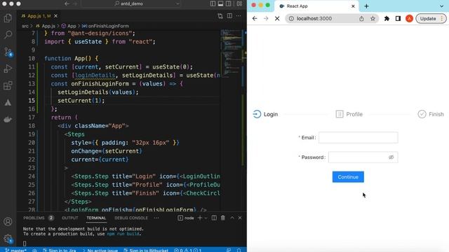 Multi Step Form with React and Ant Design | How to Disable Next Step Till Previous Step is Finished смотреть онлайн