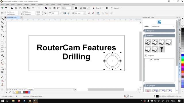CorelDraw RouterCAM the Plugin Feature for Drilling (Part 7), Step by Step Video Tutorial смотреть онлайн