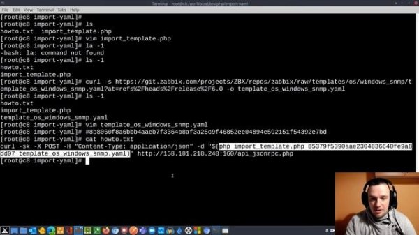 Upload Zabbix YAML template via Linux command line