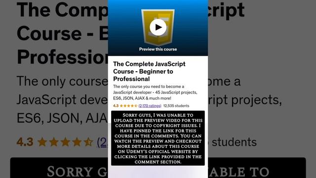 The Complete JavaScript Course - Beginner to Professional смотреть онлайн