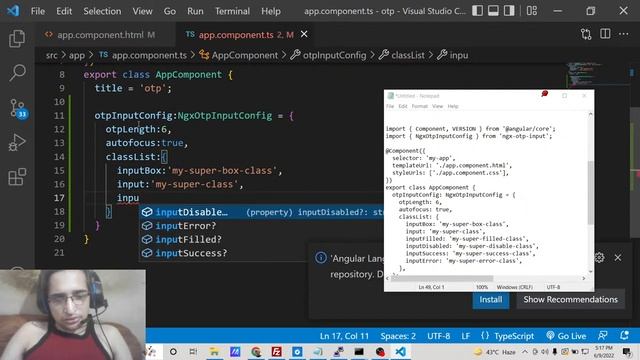 Angular 13 ngx-otp-input Example to Receive One Time Password & Fill it inside TextBox in TypeScrip смотреть онлайн