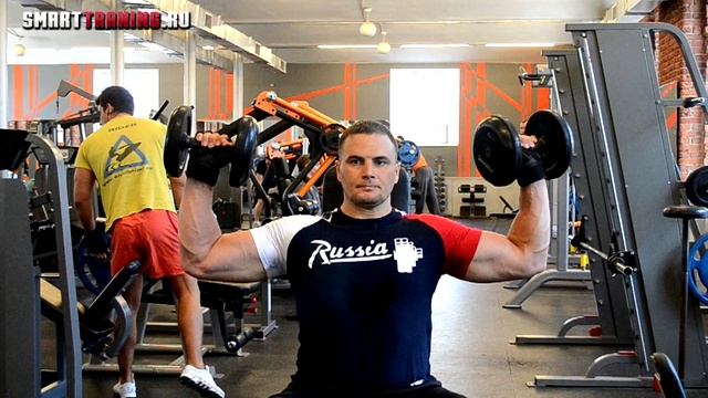 Жим с гантелями сидя. Качаем плечи правильно. Техника упражнения. смотреть онлайн