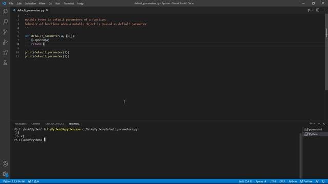 Mutable object as default parameter in Python | Python FTM | 1 смотреть онлайн