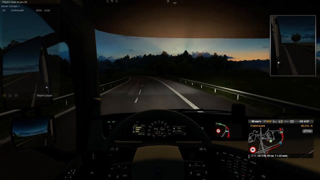 ETS2 Мультиплеер № Ночной дальнобой смотреть онлайн