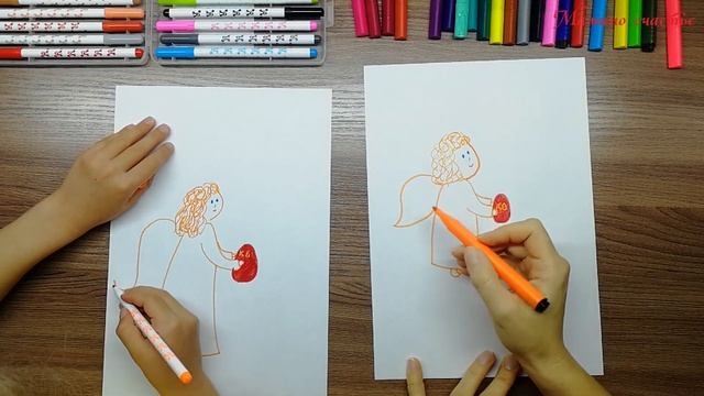 Как нарисовать ПАСХАЛЬНОГО АНГЕЛА? / How to draw an easter angel? смотреть онлайн
