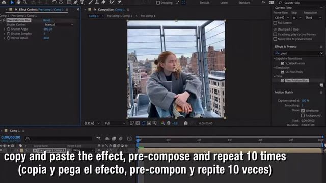 Pixel motion blur transition (tutorial) смотреть онлайн