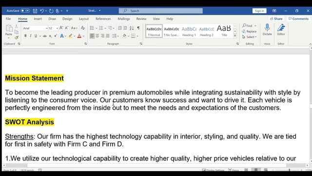 StratSim Marketing (Car simulation) Initial Game Plan Report смотреть онлайн