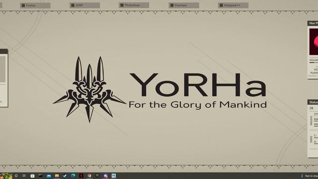 Nier:Automata Rainmeter Skin With Music From Web Sources