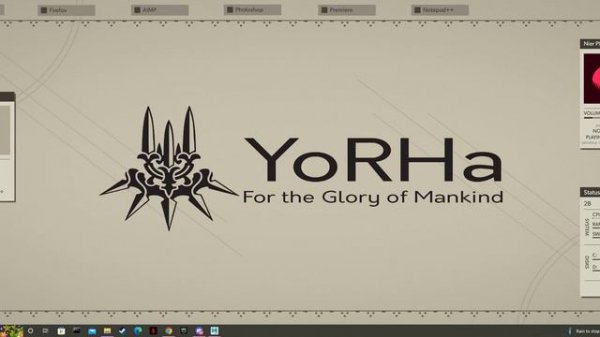 Nier:Automata Rainmeter Skin with music from Web sources