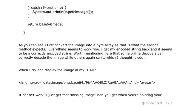 HTML : Base64 image encoded in Java not displaying in HTML смотреть онлайн