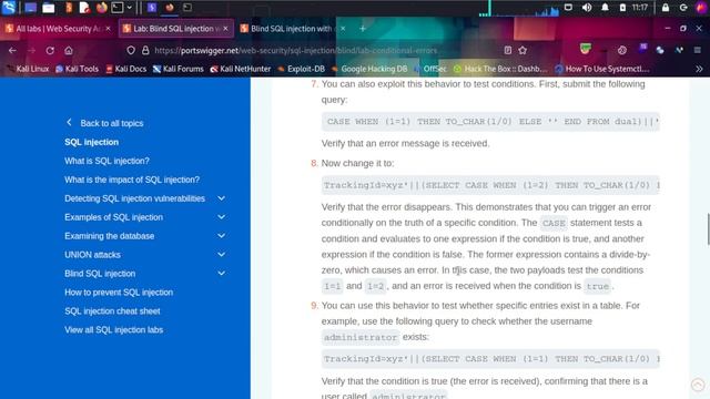 Blind SQL injection with conditional errors @PortSwiggerTV смотреть онлайн