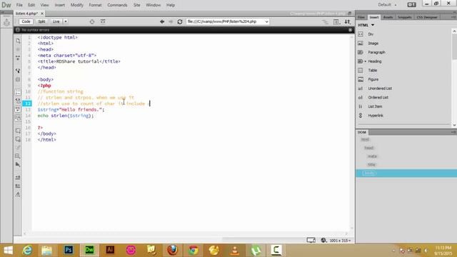 PHP Sreversite tutorial 4 Function string смотреть онлайн