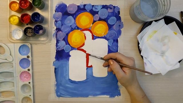Три свечи / рисунок гуашью смотреть онлайн