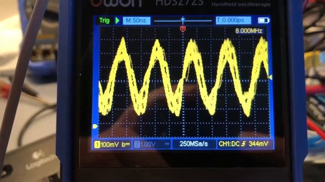Testing an AD9833 dds function gen with an Owon HDS272S oscilloscope. смотреть онлайн