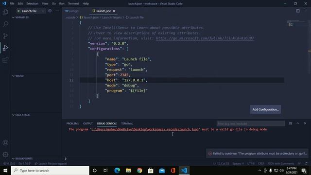 How to debug GO program with visual studio code смотреть онлайн