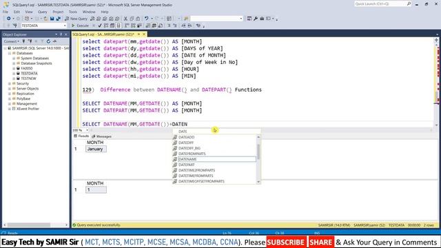 SQL DATE Functions. Demo of Date,Month,Year, DateAdd, Datename, DatePart, DateDiff, Convert Functio смотреть онлайн