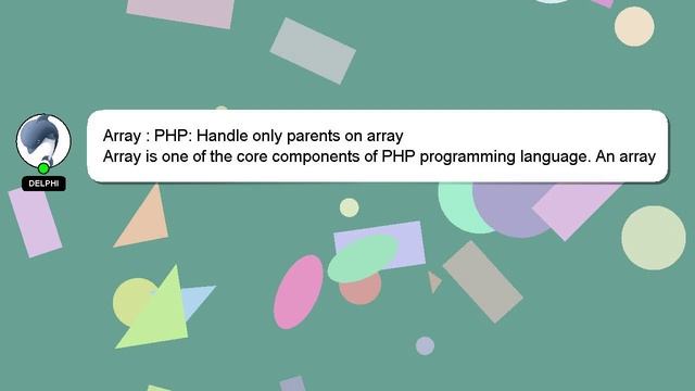 Array : PHP: Handle only parents on array смотреть онлайн