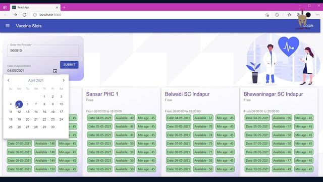 Live vaccine slot booking system using react.js | javascript | Sethu API смотреть онлайн