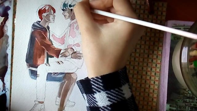 Рисунок акварелью, "Наш лидер — омежка!" смотреть онлайн
