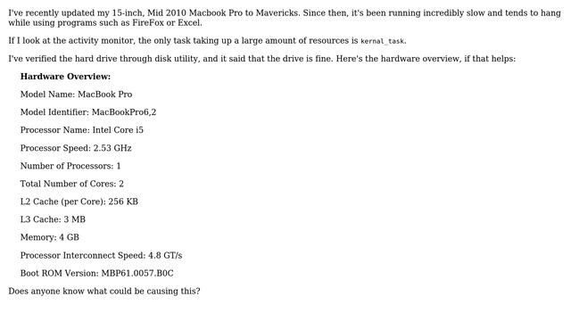 Apple: Macbook Pro (Late 2010) slow after installing Mavericks смотреть онлайн