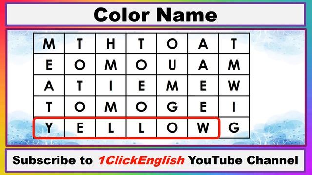 WordSearch-02|ColorsName|Find the Hidden words|Brain Teaser|Searching Puzzle|TrickyQuestions смотреть онлайн