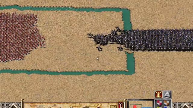 Stronghold Crusader | 1000 Arabian Bow vs 1499 Horse Archers - Marching through narrow passage смотреть онлайн