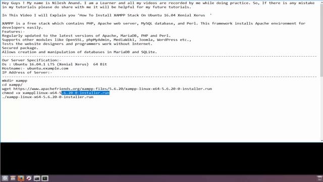 installing XAMPP Stack On Ubuntu 16 смотреть онлайн