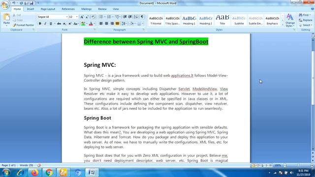 Difference Between Spring MVC and SpringBoot смотреть онлайн