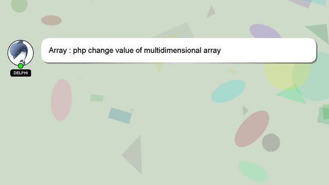 Array : php change value of multidimensional array смотреть онлайн