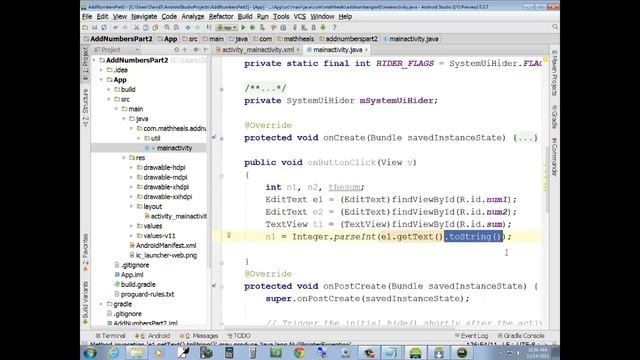 Android Studio - App Development - Lesson 1 - Adding Two Numbers App смотреть онлайн