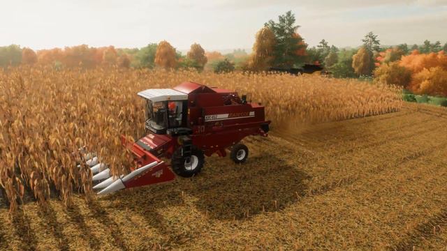 FS22 Relaxing Longplay. Карта Малиновка. Уборка кукурузы Палессе КЗС-812, New Holland CX8.90/CR10.9