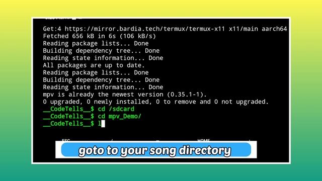 Play song on Termux || using mpv package of Termux смотреть онлайн
