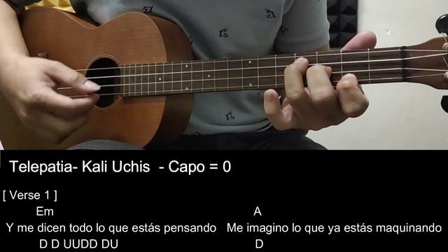 Kali Uchis - Telepatia Ukulele Cover Tutorial with Chord / Lyrics смотреть онлайн