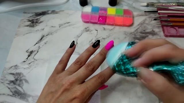 Дизайн неоновая рептилия/Повторяю маникюр Анны Хоменко/Маникюр неоновыми пигментами смотреть онлайн