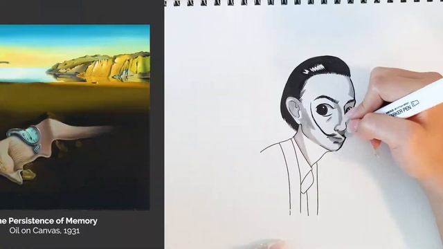 SALVADOR DALI: Portrait Drawing And Fun Facts