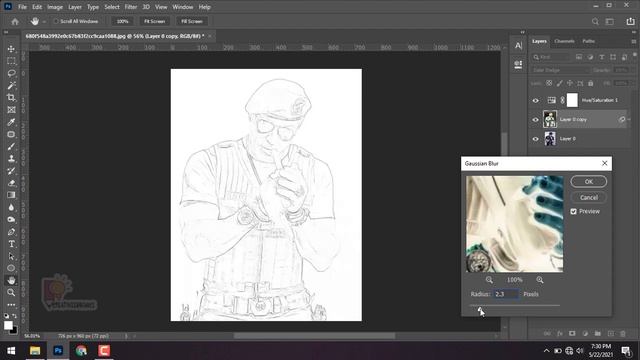 How to convert Photo into Pencil Sketch in 2mins | Adobe Photoshop | Photoshop Pencil Sketch effect смотреть онлайн