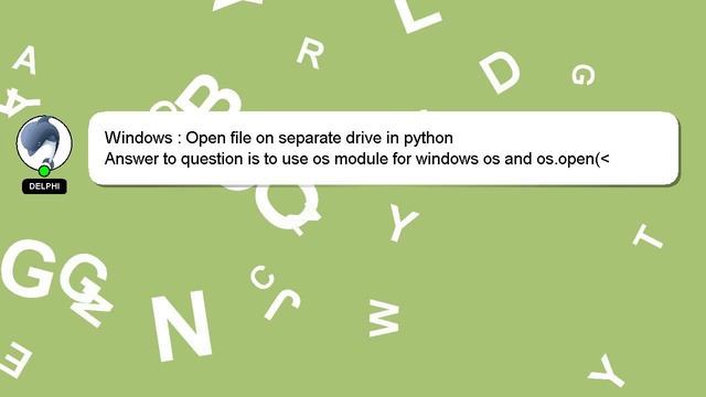 Windows : Open file on separate drive in python смотреть онлайн
