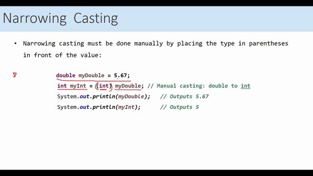 06 Java Type Casting Basics - Primitive Data Types - Narrowing + Widening смотреть онлайн
